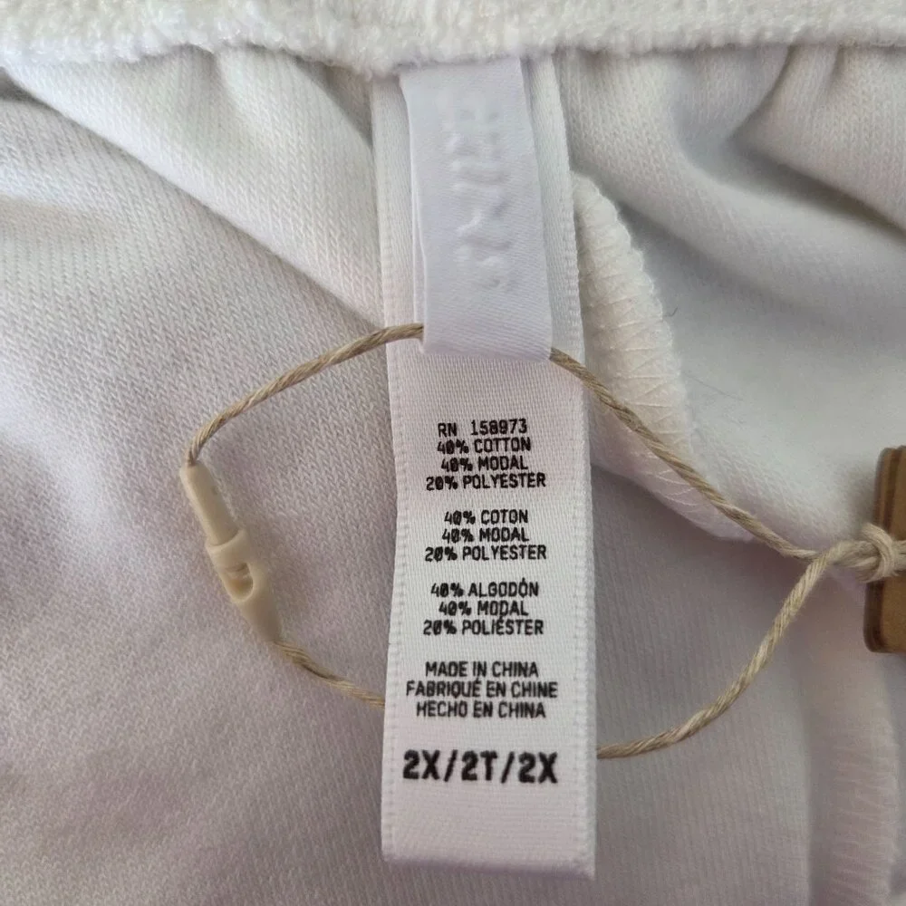 Skims US Womens Sz 2X Snow Terry Lounge Shorts Loose Fit Cotton/Modal Blend NEW - Picture 2 of 9